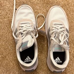 Adidas White and Light Gray Athletic Shoes